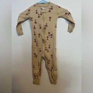 Hanna Andersson Cream One Piece with Red Tulip Design